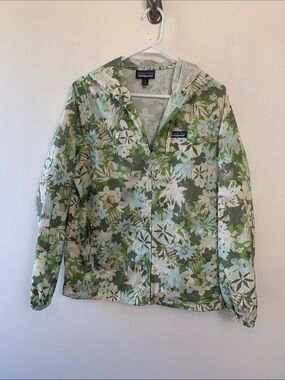 Patagonia Green Floral Hooded Utility Jacket